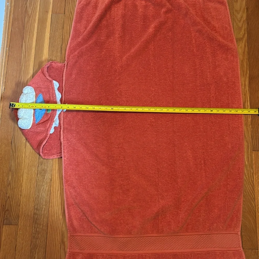 Cyclops / Silly Monster hooded towel in orange, yellow, blue, green, & white